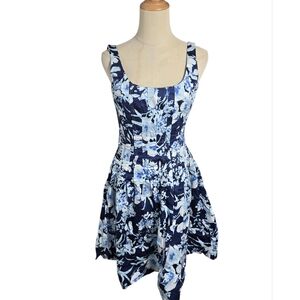 Ralph Lauren Navy and White Floral Garden Party Dress